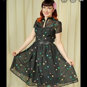 Voodoo Vixen “Sallie” Polka Dot swing dress